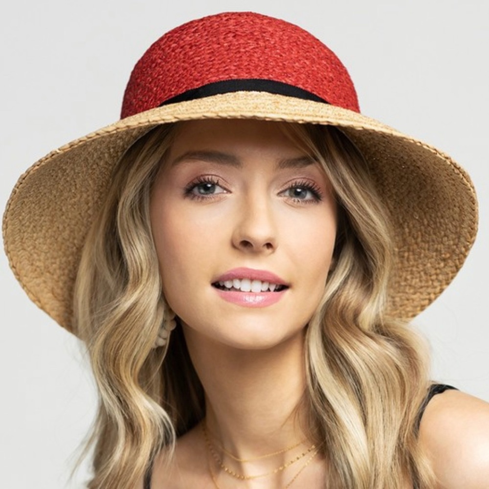 LADY BETHANY Two Toned French Inspired Summer Hat With Band